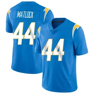 Los Angeles Chargers Men's Scott Matlock Limited Powder Vapor Untouchable Alternate Jersey - Blue