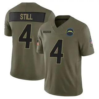 Los Angeles Chargers Men's Tarheeb Still Limited 2025 Salute to Service Jersey - Olive