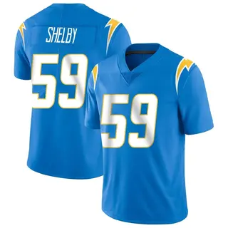 Los Angeles Chargers Men's Ty Shelby Limited Powder Vapor Untouchable Alternate Jersey - Blue