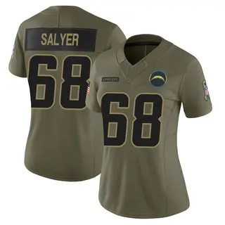 Los Angeles Chargers Women's Jamaree Salyer Limited 2025 Salute to Service Jersey - Olive