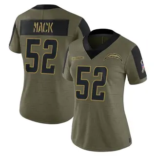 Los Angeles Chargers Women's Khalil Mack Limited 2021 Salute To Service Jersey - Olive