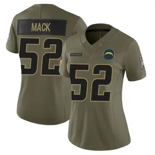 Los Angeles Chargers Women's Khalil Mack Limited 2025 Salute to Service Jersey - Olive