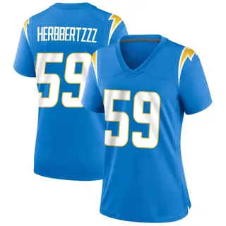 Los Angeles Chargers Women's Ty Shelby Game Powder Alternate Jersey - Blue
