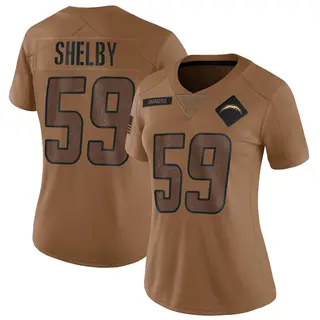 Los Angeles Chargers Women's Ty Shelby Limited 2023 Salute To Service Jersey - Brown