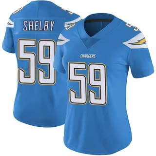 Los Angeles Chargers Women's Ty Shelby Limited Powder Vapor Untouchable Alternate Jersey - Blue