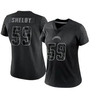 Los Angeles Chargers Women's Ty Shelby Limited Reflective Jersey - Black