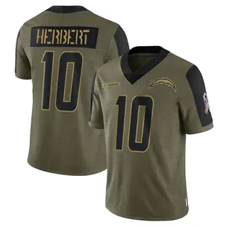Los Angeles Chargers Youth Justin Herbert Limited 2021 Salute To Service Jersey - Olive
