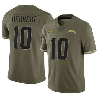 Los Angeles Chargers Youth Justin Herbert Limited 2022 Salute To Service Jersey - Olive