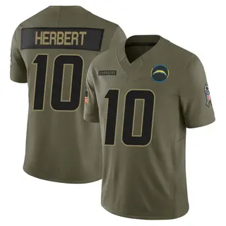 Los Angeles Chargers Youth Justin Herbert Limited 2025 Salute to Service Jersey - Olive