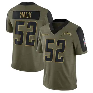 Los Angeles Chargers Youth Khalil Mack Limited 2021 Salute To Service Jersey - Olive
