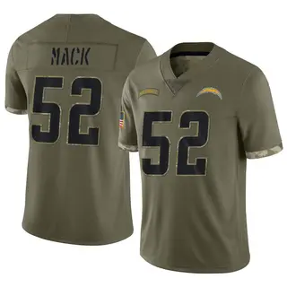 Los Angeles Chargers Youth Khalil Mack Limited 2022 Salute To Service Jersey - Olive