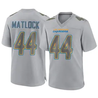 Los Angeles Chargers Youth Scott Matlock Game Atmosphere Fashion Jersey - Gray