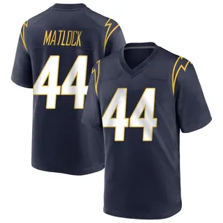 Los Angeles Chargers Youth Scott Matlock Game Team Color Jersey - Navy
