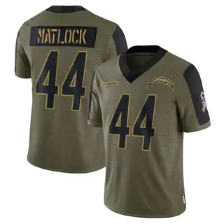 Los Angeles Chargers Youth Scott Matlock Limited 2021 Salute To Service Jersey - Olive