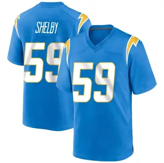 Los Angeles Chargers Youth Ty Shelby Game Powder Alternate Jersey - Blue